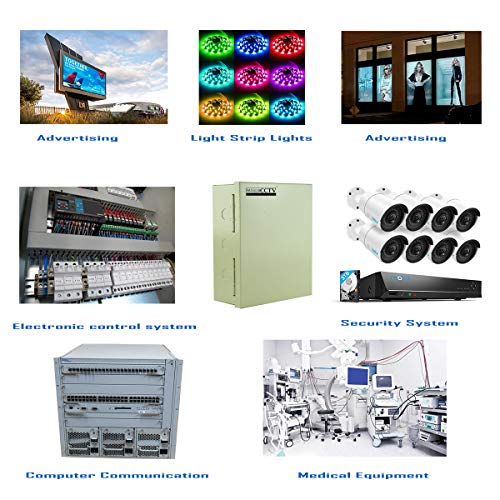 InstallerCCTV 9 Outputs 12 Amp 12V DC CCTV Distribution Power Supply Box for Security Camera, UL Listed - Image 3
