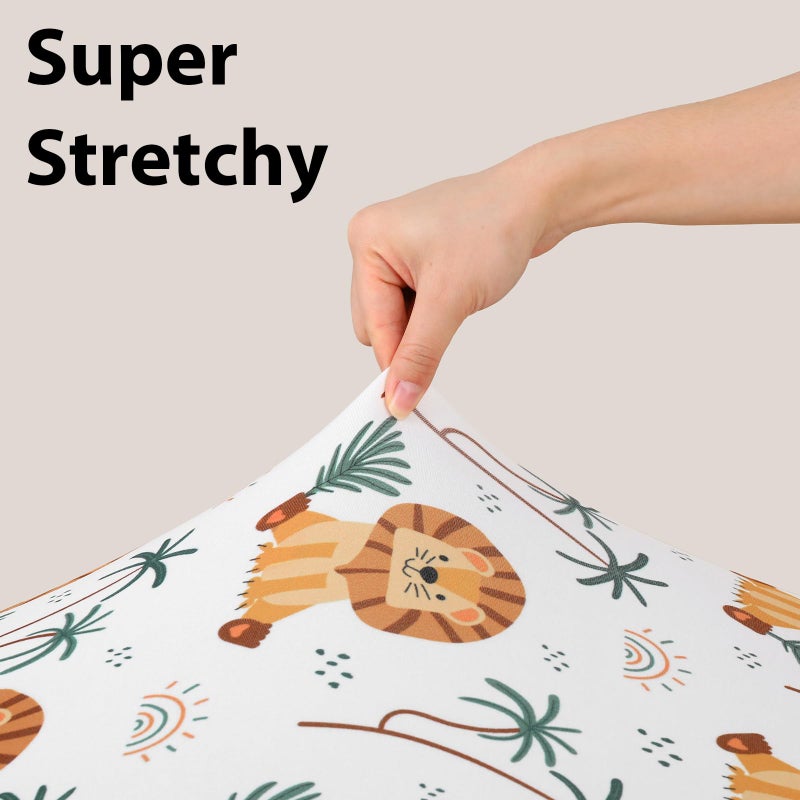 FIEMOL Baby Crib Sheets for Boys and Girls, 3 Pack Fitted Toddler Bed Sheets Neutral for 52â€x28â€ Standard Crib and Toddler Mattresses, Super Soft Microfiber Brown Lion - Image 4