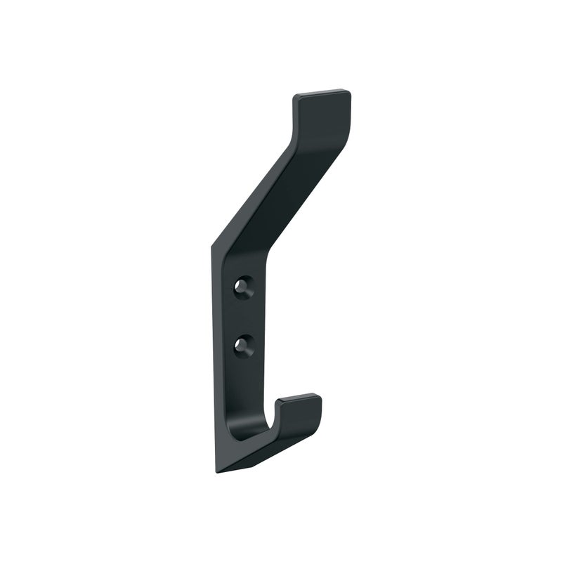 Amerock H37003MB Emerge Double Prong Decorative Wall Hook Matte Black Hook for Coats Hats Backpacks Bags Hooks for Bathroom Bedroom Closet Entryway Laundry Room Office