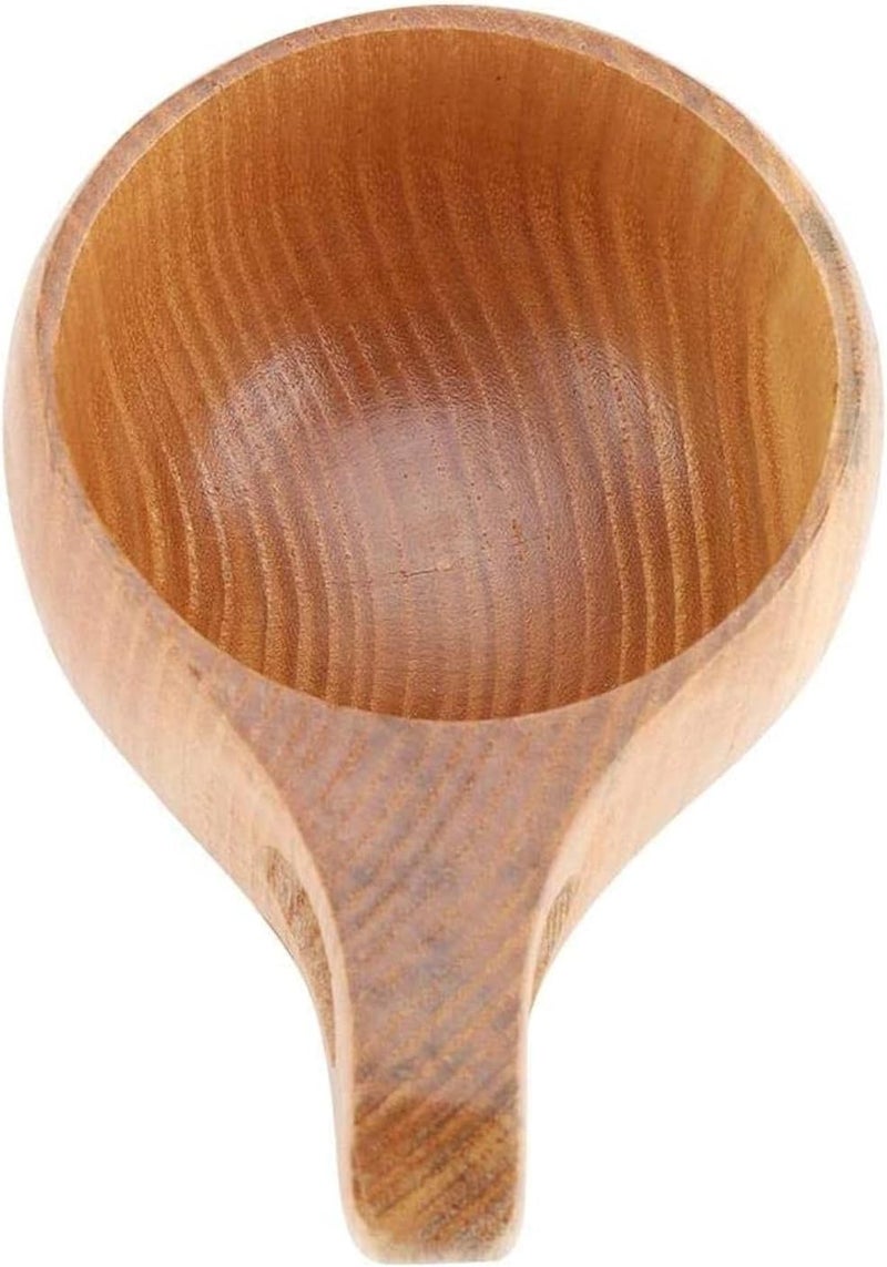 woobles Wooden Coffee Mug ， Wooden Tea Coffee Cup Portable Outdoor Natural Wood Drinks Drinking Mug with Handle(#1) - Image 5