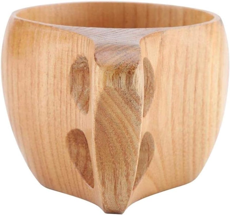 woobles Wooden Coffee Mug ， Wooden Tea Coffee Cup Portable Outdoor Natural Wood Drinks Drinking Mug with Handle(#1) - Image 3