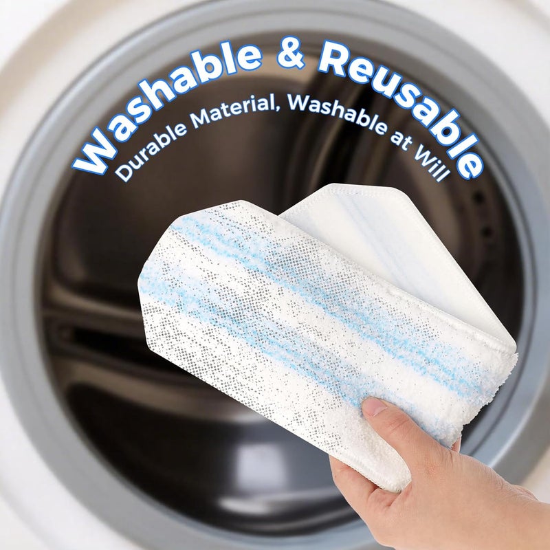 wlich Mop Refills Compatible with O-Cedar H2prO Flat Mop System, 4 Pack Microfiber Mop Replacement Pads | Machine Washable & Reusable | 16 Inch | Designed for Hardwood Tile Laminate Floors - Image 5