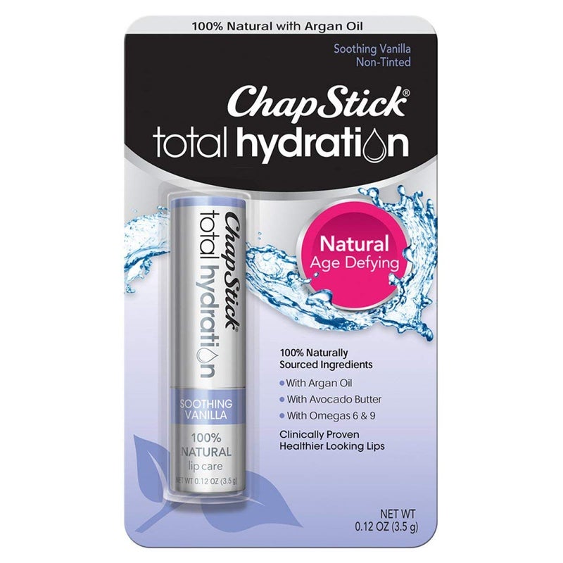 ChapStick Total Hydration Soothing Vanilla Moisturizing Lip Balm Tube, Lip Care with Argan Oil - 0.12 Oz - Image 1