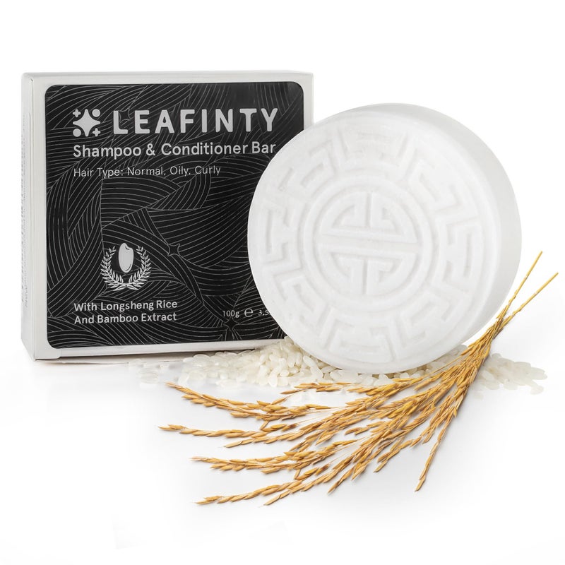 Leafinty Rice Water Shampoo Bar - 2 in 1 Fermented Rice Water Solid Shampoo and Conditioner for Hair Growth and Moisturizing - Vegan, pH Balance, Zero Waste, 3.5oz - Image 1