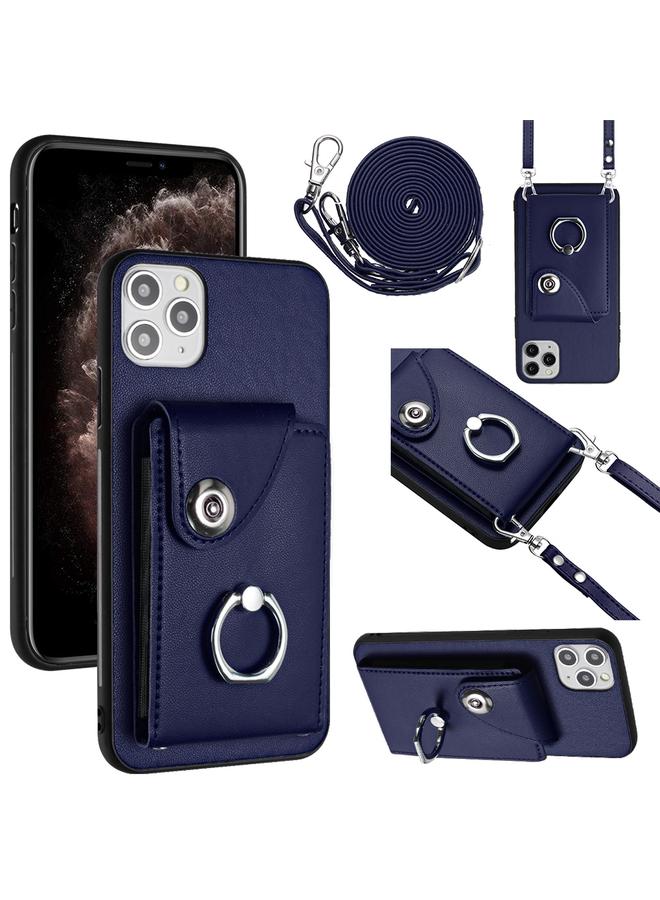 S-TOP Case For iPhone 11 Pro Organ Card Bag Ring Holder Phone Case with Long Lanyard - Image 1