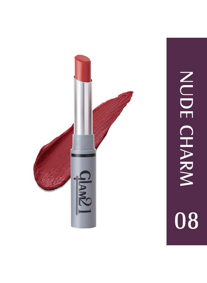 Glam 21 أحمر شفاه غلام 21 طويل الأمد غير قابل للنقل؛ تركيبة كريمية غير لامعة 2.8 جرام؛ سحر النيود 08 - Image 3