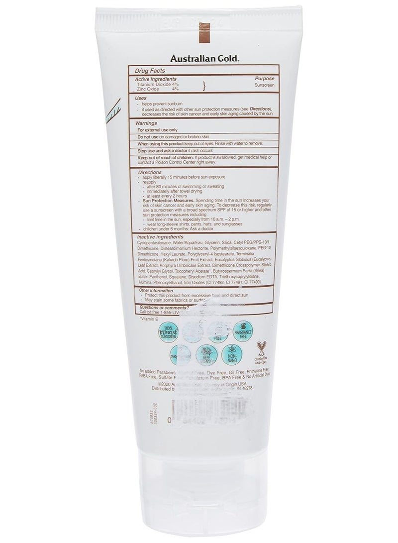 Australian Gold Botanical Sunscreen Tinted Face Mineral Lotion SPF 50, 3 Ounce | Broad Spectrum | Water Resistant - Image 4