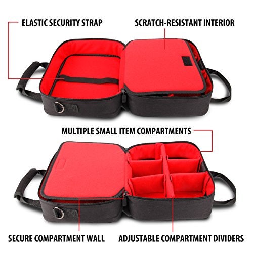 USA Gear Sling Bag Compatible with Nintendo Switch 2, Dock Station, Gamecube/Pro Controller, Joy Cons & More Nintendo Switch 2 Accessories - Customizable Interior, Shoulder Strap - Red - Image 5