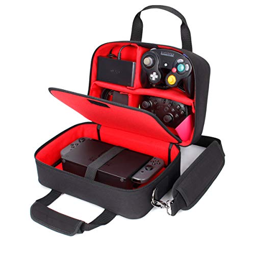 USA Gear Sling Bag Compatible with Nintendo Switch 2, Dock Station, Gamecube/Pro Controller, Joy Cons & More Nintendo Switch 2 Accessories - Customizable Interior, Shoulder Strap - Red - Image 1