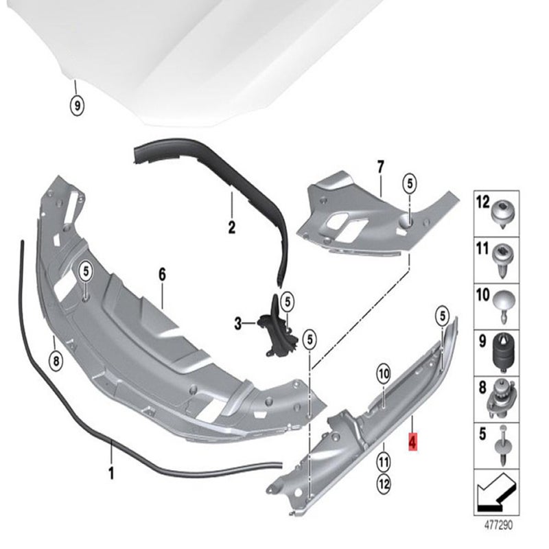 استبدال غطاء بطانة محرك العجلة لسيارة BMW سلسلة 3 F35 من 2011 إلى 2013 51717260397 - Image 4