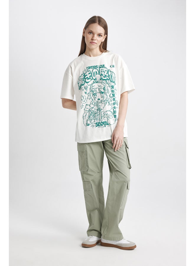 DeFacto Woman Straight Fit Cargo Woven Trousers  - Image 1