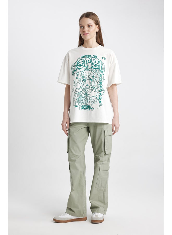 DeFacto Woman Straight Fit Cargo Woven Trousers  - Image 4