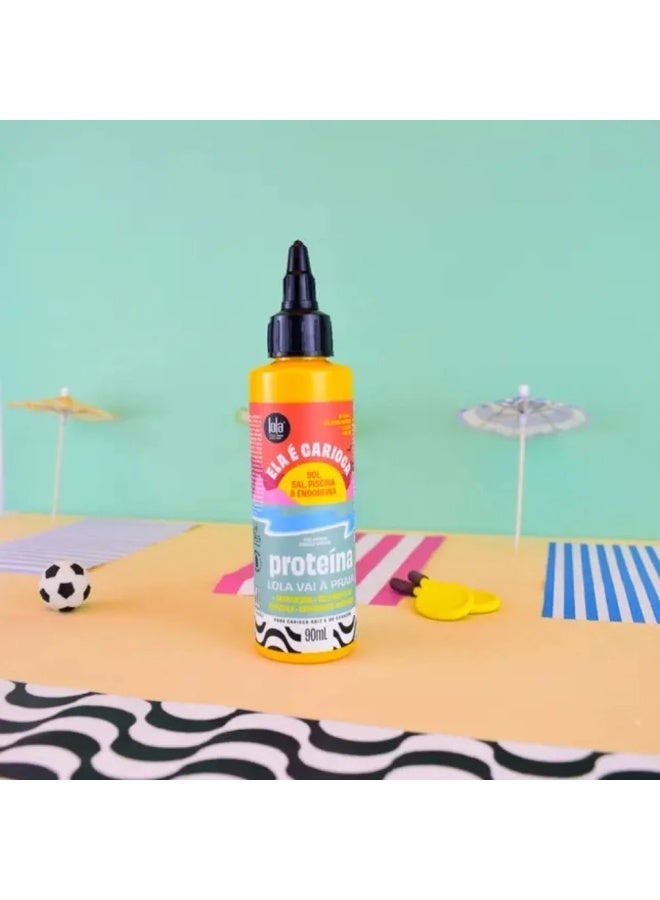 لولا كوزمتيكس Ela é Carioca Proteína Lola Vai á Praia 3 في 1 يترك على الشعر 90 جرام - Image 2