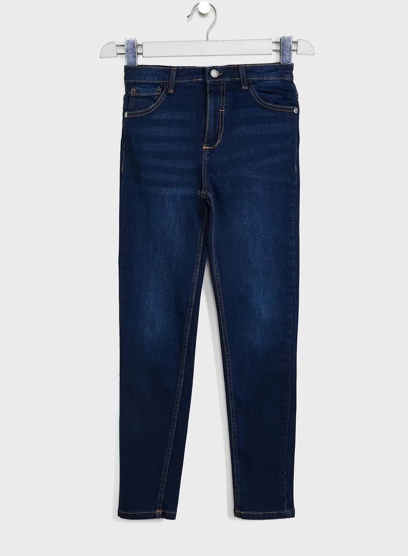 MINOTI Girls Dark Basic Skinny Jeans