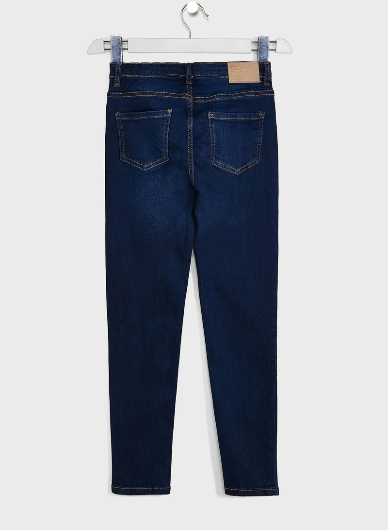 MINOTI Girls Dark Basic Skinny Jeans