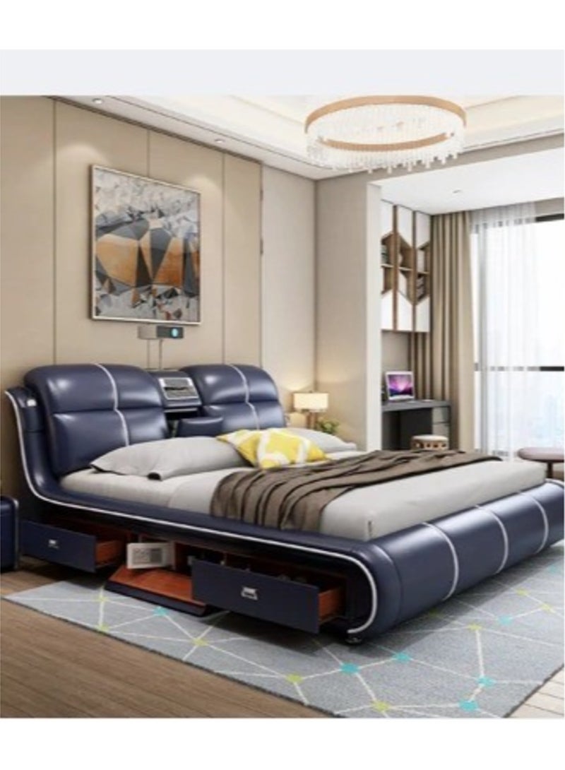 AWD Smart Bed King Size Provided with Projector Massage Bluetooth Speaker Storage Drawers Safe Air Purifier Clock Display Bedroom Essential King Size Bed Luxurious Modern Smart Bed.  - Image 1