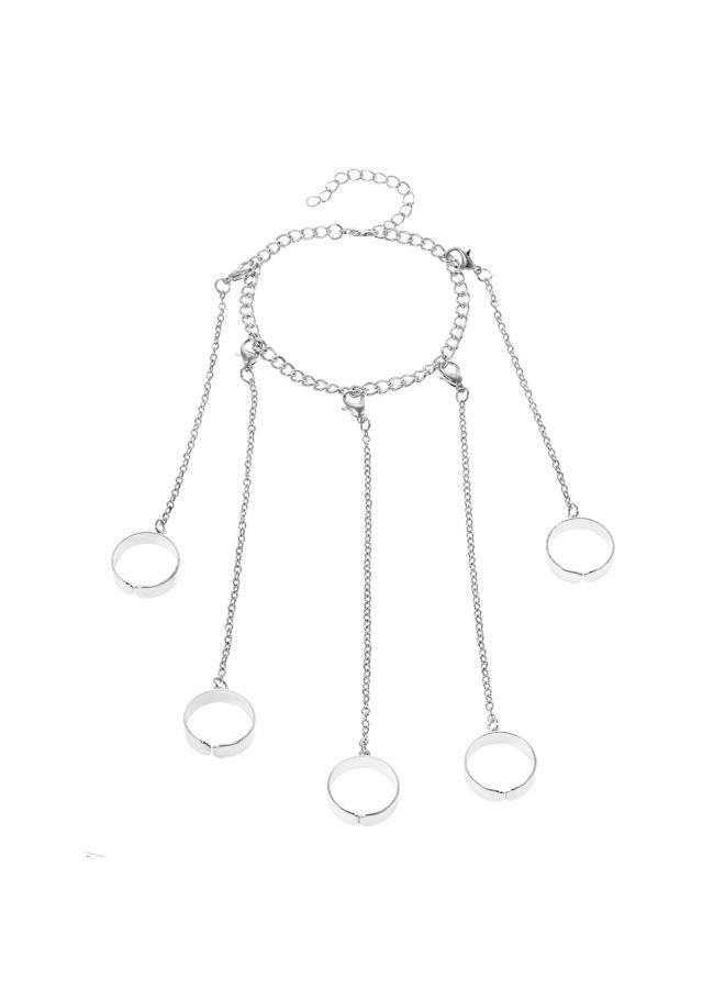 European And American Chain Bracelet Style Simple Pearl Love Chain Multi-layer Finger Chain Alloy Finger Bracelet 