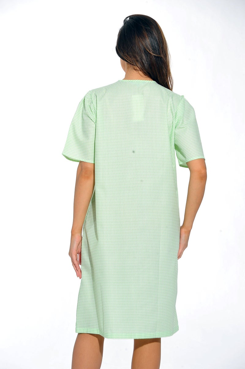 Dreamcrest Short Sleeve Duster / Housecoat / Women Sleepwear Green, Medium,Green,Medium - Image 3