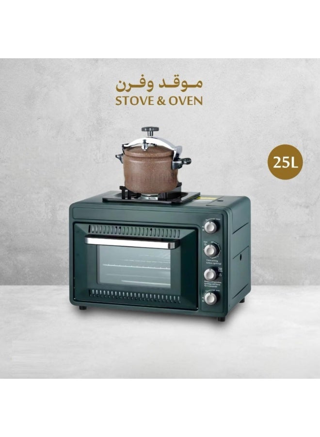 Tradeo 2-in-1 Gas Stove with 25L Oven Compact Cooker Multi-Function Baking & Cooking Appliance - Image 2