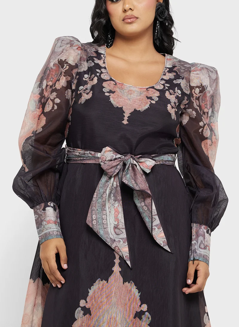 Khizana Floral Print Maxi Dress