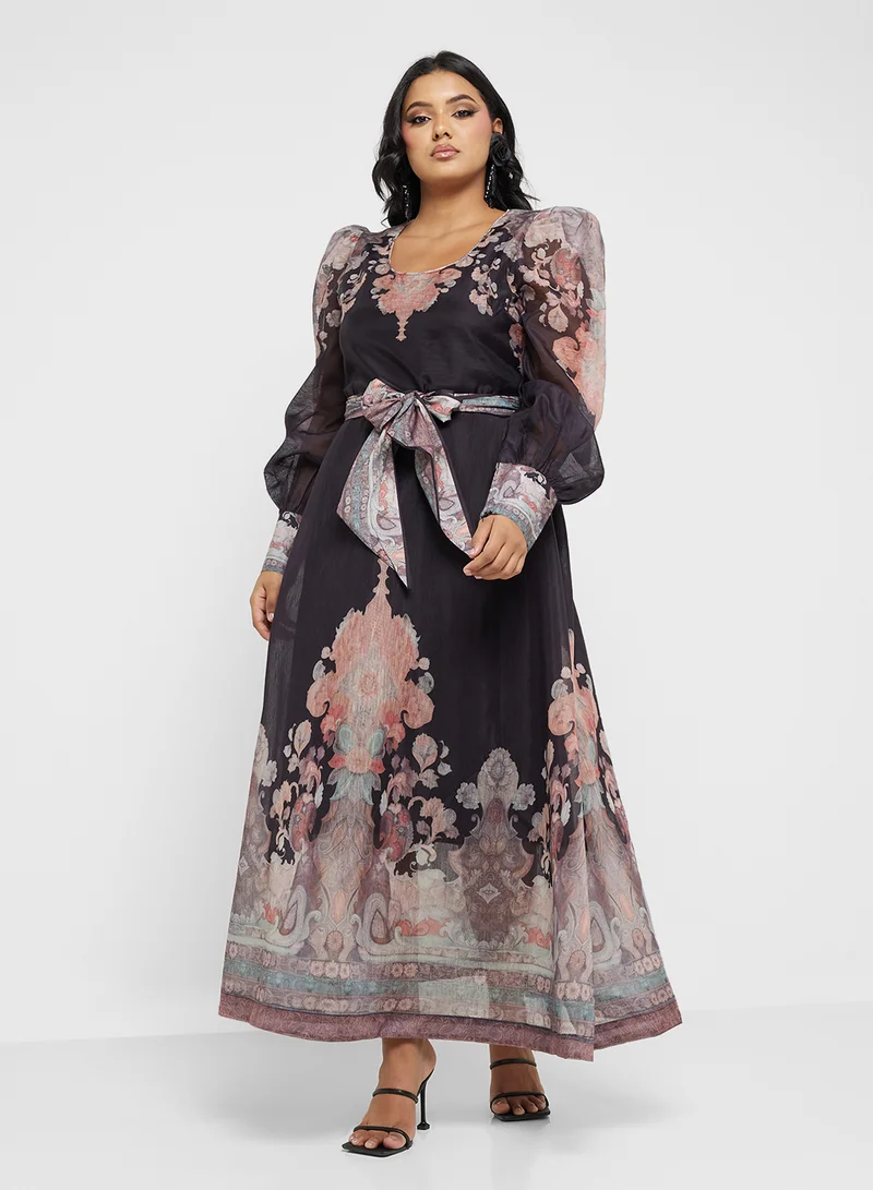 Khizana Floral Print Maxi Dress