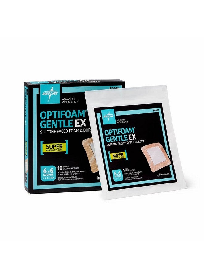 Medline Medline Optifoam Gentle EX Bordered Foam Adhesive Dressing, 6" x 6" Square (10 Count) - Image 5
