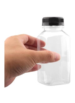 FUFU 12pcs 8oz Plastic Juice Bottles with Caps, Empty Clear Plastic Bottles Bulk with Black Tamper Evident Lids for Juicing, Smoothie and Other Drinks Beverage  - Image 3