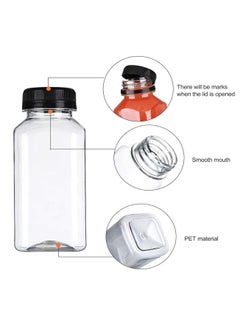 FUFU 12pcs 8oz Plastic Juice Bottles with Caps, Empty Clear Plastic Bottles Bulk with Black Tamper Evident Lids for Juicing, Smoothie and Other Drinks Beverage  - Image 4