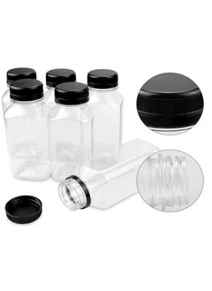 FUFU 12pcs 8oz Plastic Juice Bottles with Caps, Empty Clear Plastic Bottles Bulk with Black Tamper Evident Lids for Juicing, Smoothie and Other Drinks Beverage  - Image 5