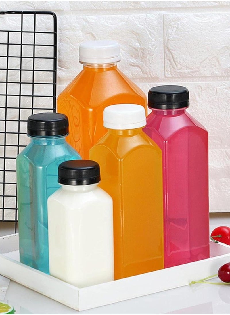 FUFU - 12pcs 8oz Plastic Juice Bottles with Caps, Empty Clear Plastic Bottles Bulk with Black Tamper Evident Lids for Juicing, Smoothie and Other Drinks Beverage - Image 1