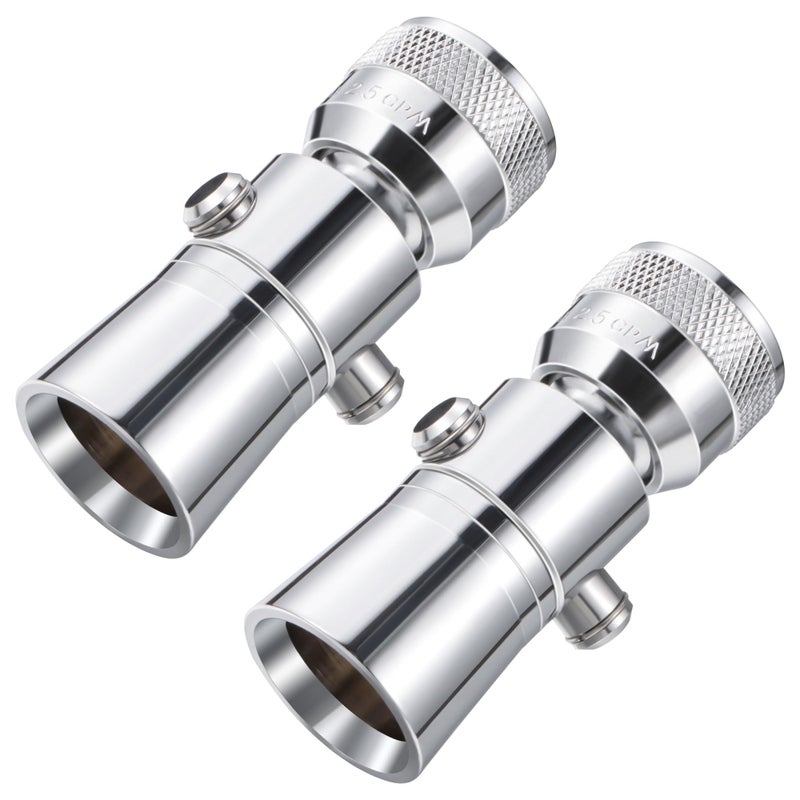 Enhon 2 Setting Pivoting Single Spray Shower Head with Shut Off Valve Replacement for 52652PK Compatible with Delta Shower 25 GPM Brass Water Saving Shower Head Chrome 1 Diameter Spray Face 2 Set - Image 2