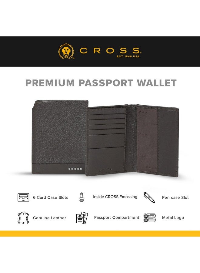 Cross Brown Passport Wallet Leather Wallets for Men Latest Gents Purse with Card Holder Compartment (AC028389N-3) - Image 5