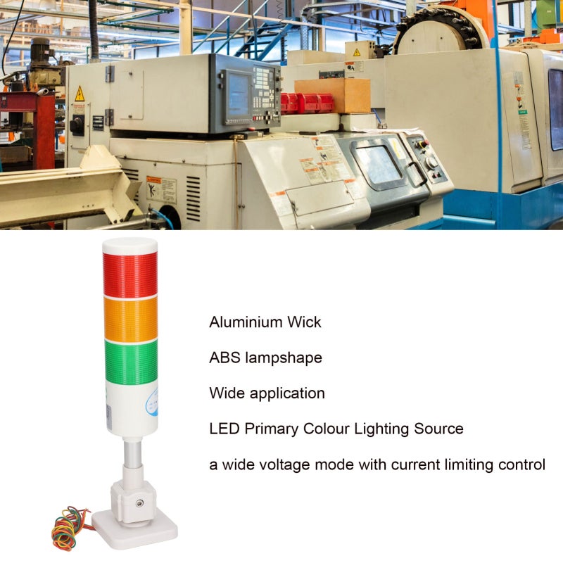 Warning Light: 12-24V Wide Voltage Mode, High-Quality Imported LED Lamp Beads, Full Aluminium Alloy Wick - Stable Power Supply, ABS Lampshade for CNC Equipment, Automated Production, Textile Machinery - Image 5