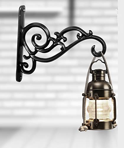 GHAR DWAR Metal Wall Hook Hanging Plant Bracket Decorative Straight Plant Hanger for Pots, Bird Feeders, Planters, Lanterns, Macrame, Wind Chimes Indoor Outdoor (Pack of 2, Black) - Image 5