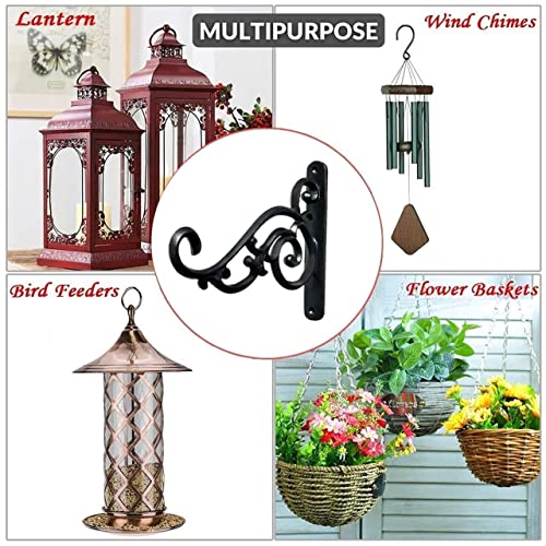 GHAR DWAR Metal Wall Hook Hanging Plant Bracket Decorative Straight Plant Hanger for Pots, Bird Feeders, Planters, Lanterns, Macrame, Wind Chimes Indoor Outdoor (Pack of 2, Black) - Image 2