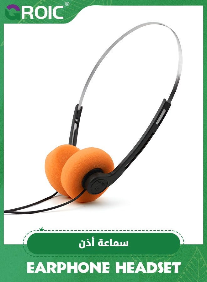 GROIC Retro Lightweight Earphones, Hi-Fi Stereo Earphone Headset, Retro Over-Ear Headphone, Walkman Headphone Vintage Feelings Underwire Headphone Hi-Fi Stereo Headphone  - Image 1
