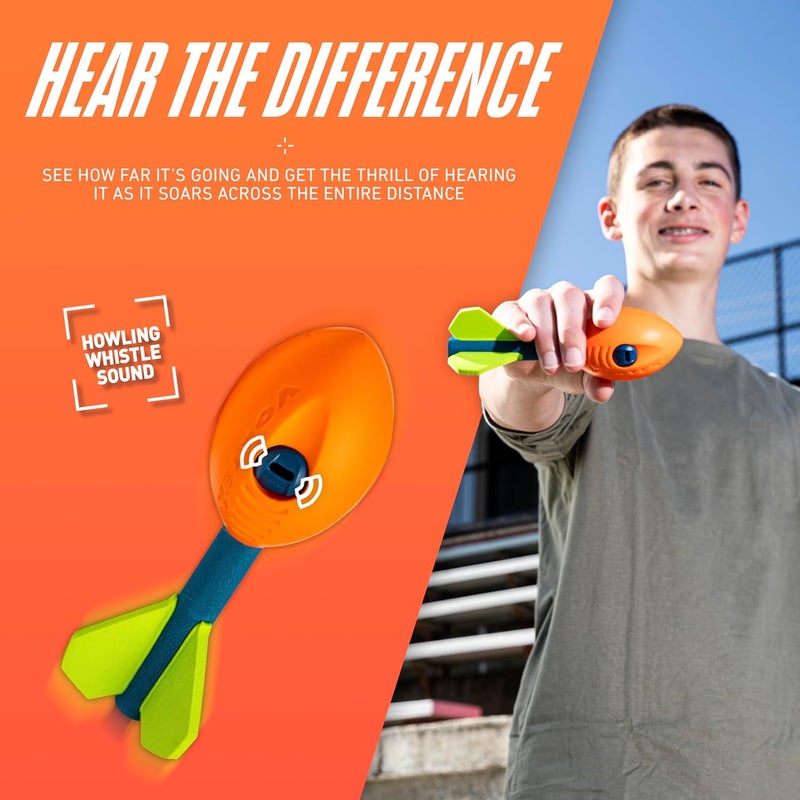 NERF Vortex Mini Aero Howler Foam Football - Soft Mini Vortex Football for Long-Distance Throws - Perfect for Pool + Beach Ball - Kids Aero Howler Whistle Foam Ball - Image 4