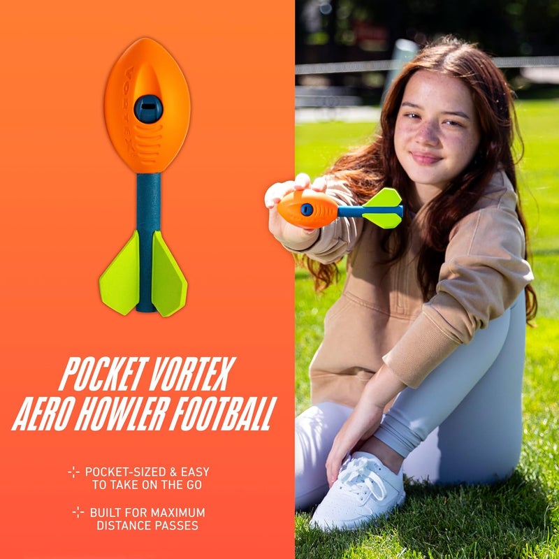 NERF Vortex Mini Aero Howler Foam Football - Soft Mini Vortex Football for Long-Distance Throws - Perfect for Pool + Beach Ball - Kids Aero Howler Whistle Foam Ball - Image 2