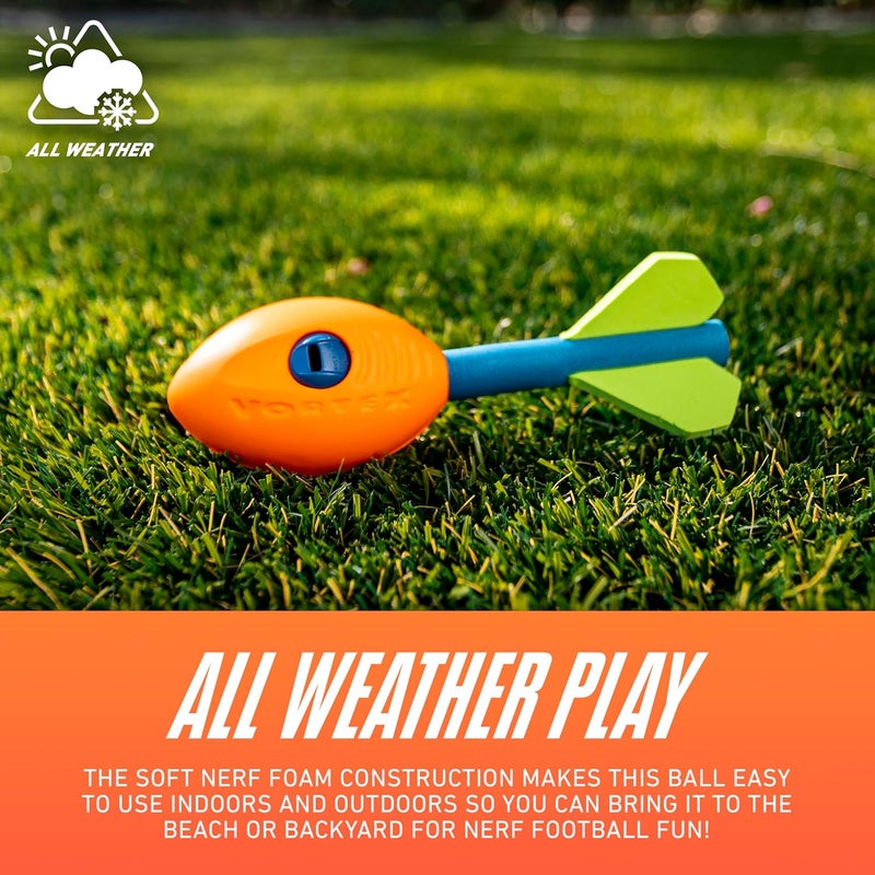 NERF Vortex Mini Aero Howler Foam Football - Soft Mini Vortex Football for Long-Distance Throws - Perfect for Pool + Beach Ball - Kids Aero Howler Whistle Foam Ball - Image 5