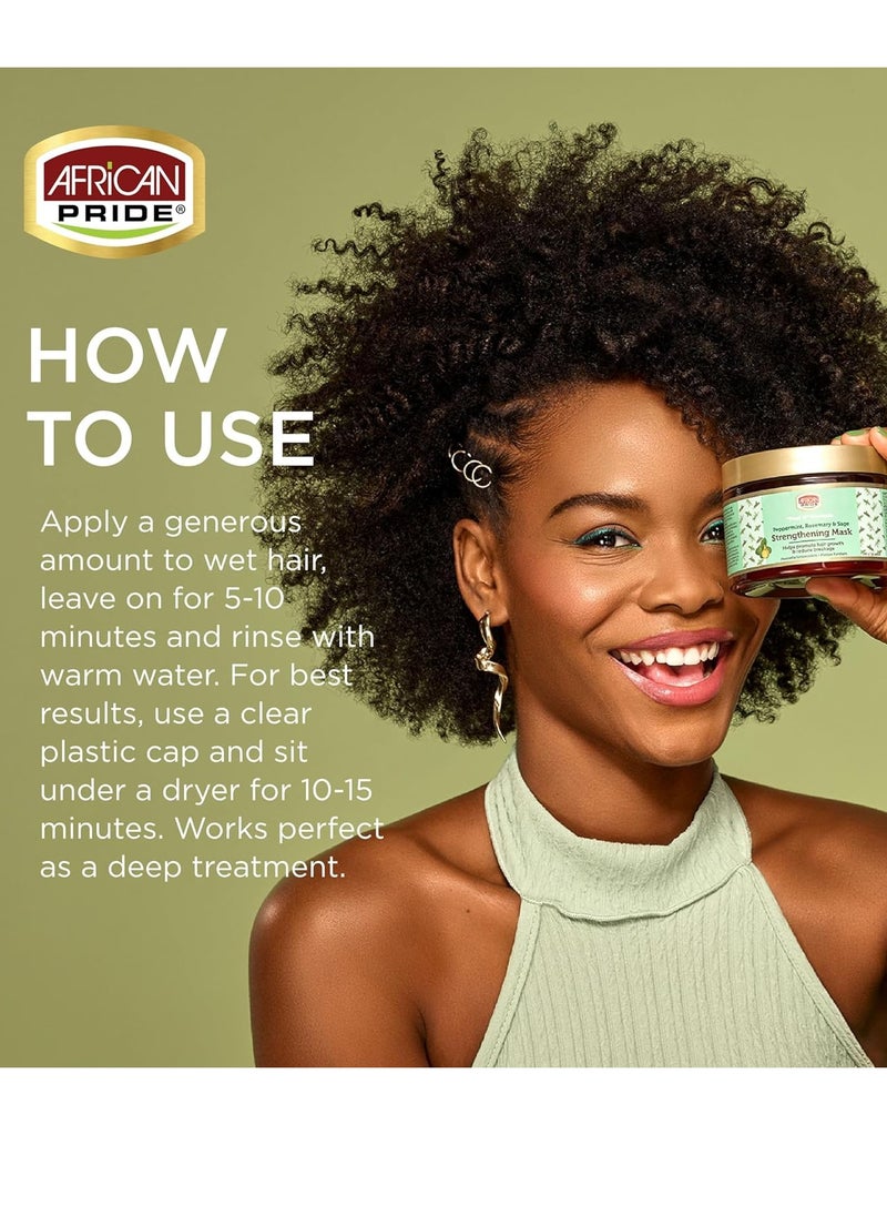 African Pride - African Pride Feel It Formula, Hair Strengthening Mask - Peppermint, Rosemary, & Sage - Aids Growth, Nourishing Treatment for Split Ends & Dry Scalp for All Hair Types 12oz (Pack of 3) - Image 1