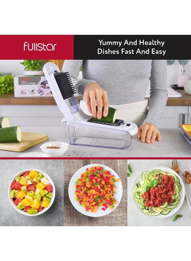 Fullstar مفرمة الخضار فولستار - مفرمة الطعام - مفرمة البصل - قاطع الخضار ومقشر - مفرمة الخضار مع حاوية - أدوات المطبخ - أساسيات المنزل - ملحقات المطبخ (2 في 1، أبيض) - Image 4