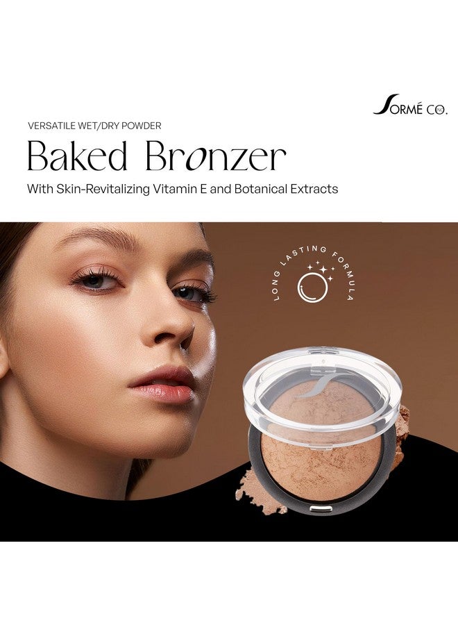 Sorme Cosmetics Baked Bronzer In Warmth (0.2Oz)| With Skin-Revitalizing Vitamin E And Botanical Extracts | Versatile Wet/Dry Powder Bronzer With Shimmer Finish | For Dewy And Sun-Kissed Skin - Image 1
