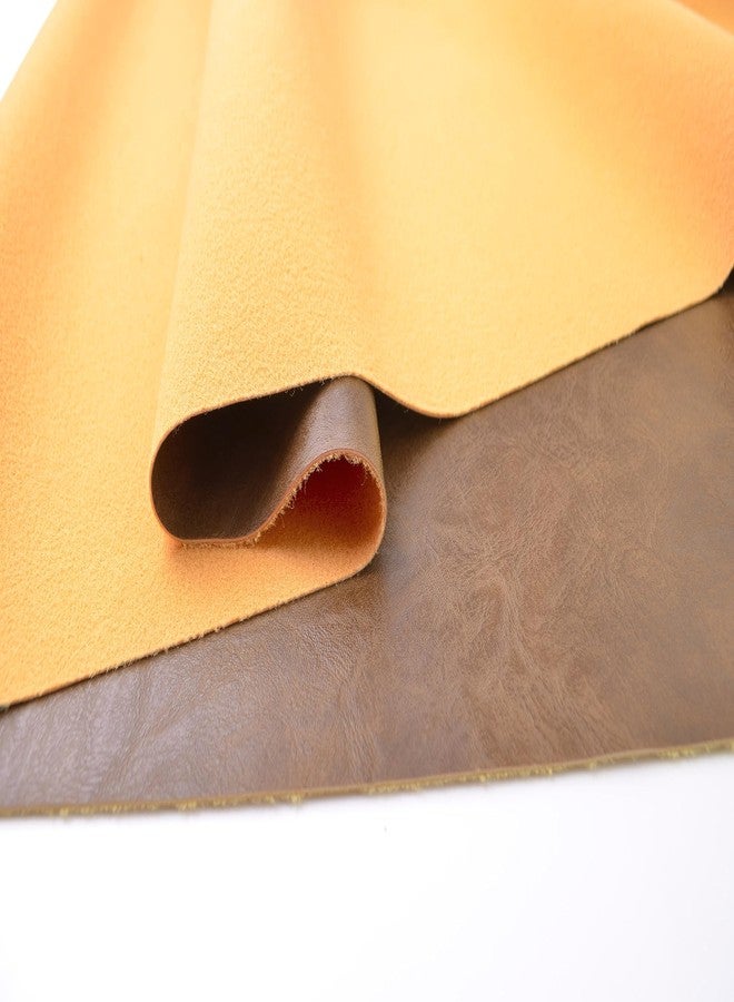 Bobeey 1 Yards 54" x 36" Brown Faux Leather Fabric Distressed Crazy Horse Soft Fake Leather Fabric by The Yard Brown Upholstery Vinyl for Sofa Bags Chairs Car Seats DIY Crafts - Image 5