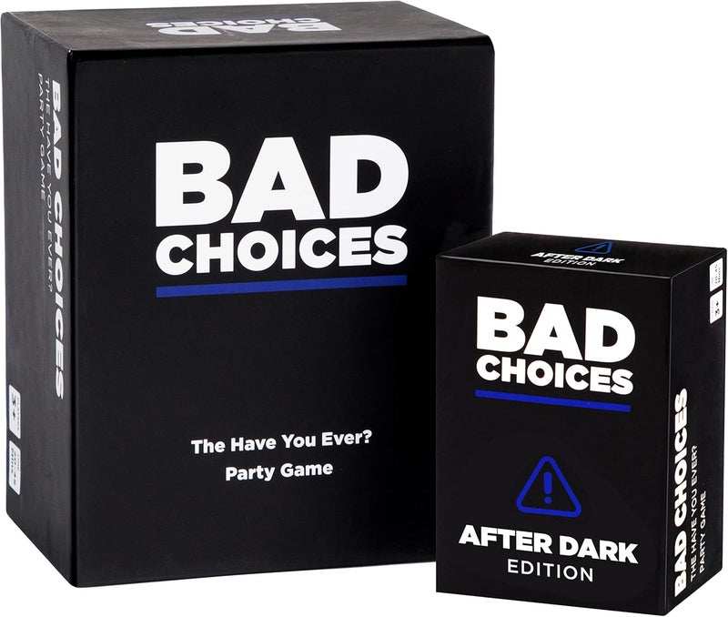 BAD CHOICES لعبة الحفلات + مجموعة إصدار بعد الظلام - لعبة بطاقات مضحكة للبالغين لحفلات الفيل الأبيض، هدايا التخزين وليالي ألعاب الطاولة مع أصدقائك - Image 1