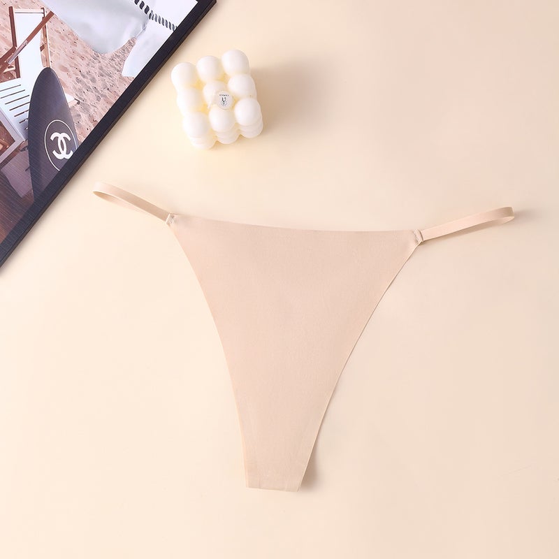 Thin Strap Thong Underwear Daily G String Thong Ice Silk Seamless T-Shaped Pants American Style - Image 1