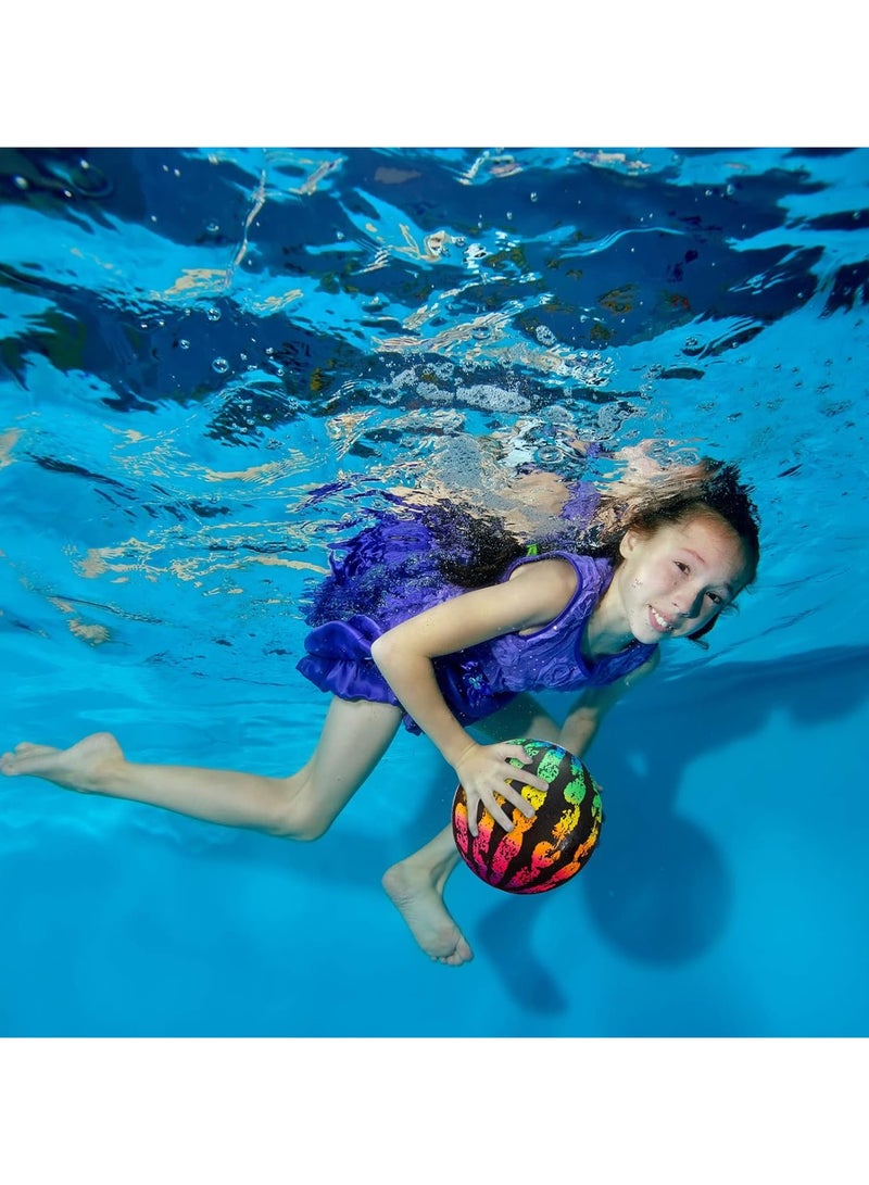 Swimming Pool Gaming Ball 9 Inch Underwater Pool Toy , Pools Toys Ball with Water Filling Adapter for Under Water Passing, Dribbling, Diving, Pool Game for Teen Adult(Gradient Style) - Image 2
