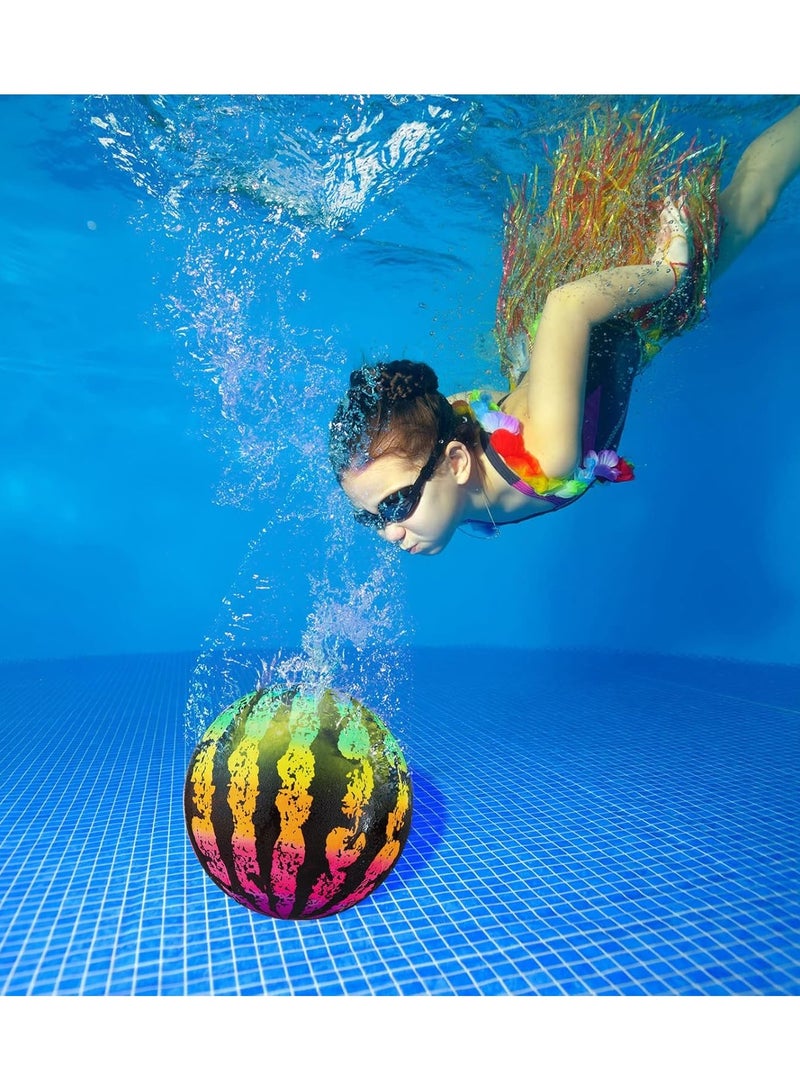 Swimming Pool Gaming Ball 9 Inch Underwater Pool Toy , Pools Toys Ball with Water Filling Adapter for Under Water Passing, Dribbling, Diving, Pool Game for Teen Adult(Gradient Style) - Image 3
