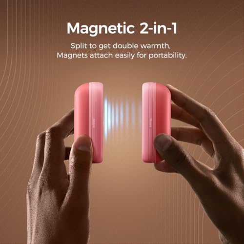 OCOOPA 2 in 1 Magnetic Rechargeable Hand Warmers, UT2s Mini Electric Handwarmers 2 Pack, Split USB-C, Reusable Portable Pocket Heater, Raynauds, Golf, Christmas, Tech Gifts for Women Men - Image 5