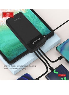 Earldom 20000mah Portable Power Bank 4 Wire In-Built Charging Cable Black  - Image 3