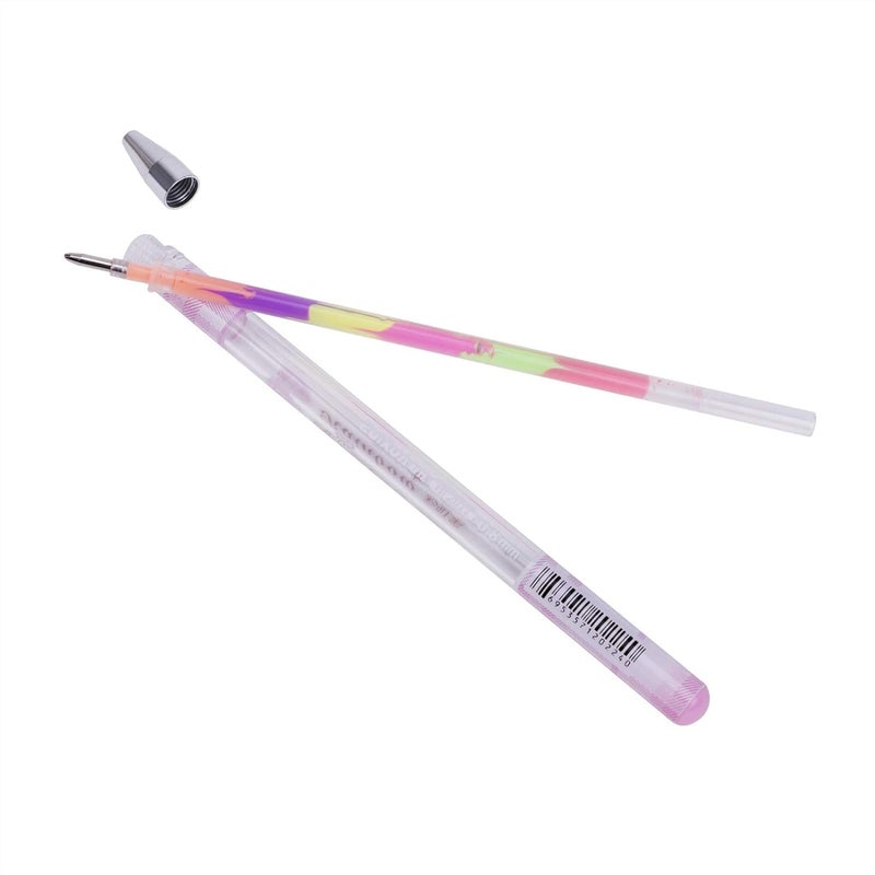 chrome قلم قوس قزح - عبوة من 6 قطع أقلام جل لامعة متعددة الألوان 0.8 مم قلم كروي لوازم المكتب والمدرسة إعادة تعبئة فلورية - Image 3